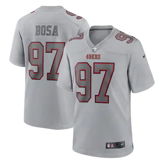 mens nike nick bosa gray san francisco 49ers atmosphere fas